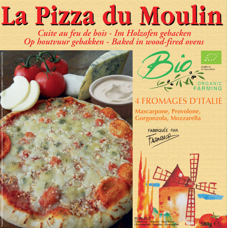 La Pizza du Moulin pizza 4 fromage bio 380g